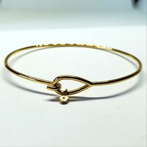 Origami Owl Gold Tone Hook And Eye Bangle Bracelet